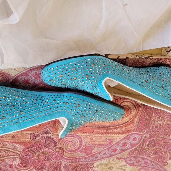 Blue Rhinestone Embellished Wedge - Picture 4 of 4